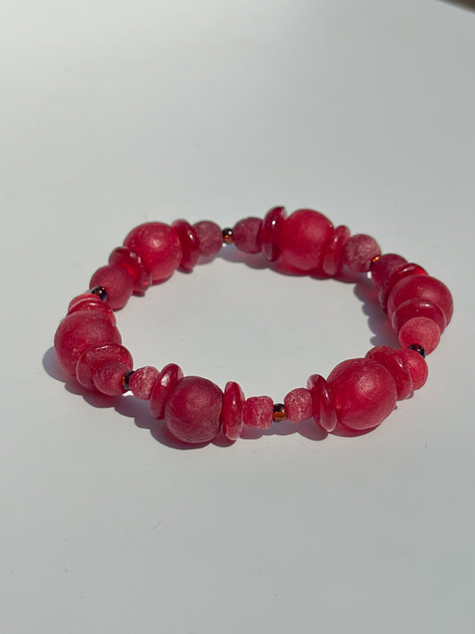 Recycled Glass Bead Bracelet