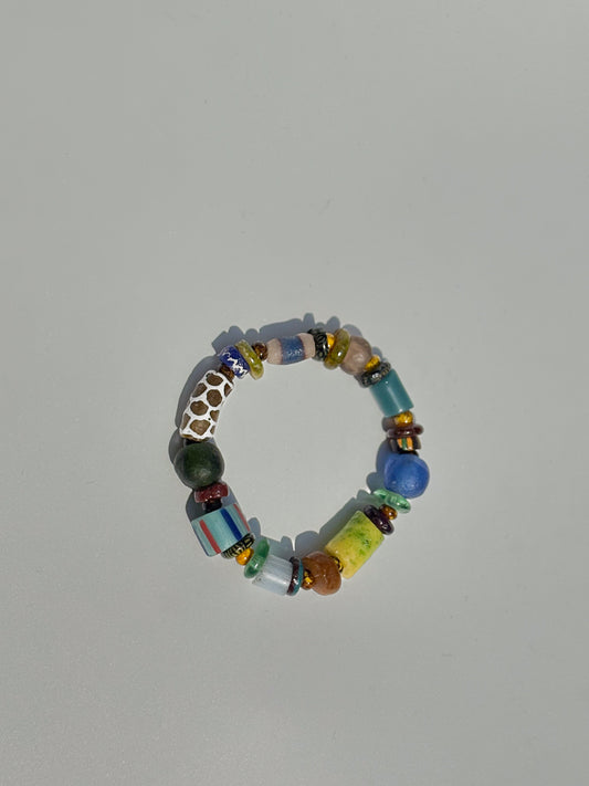 Hand Painted Glass Bead Bracelet