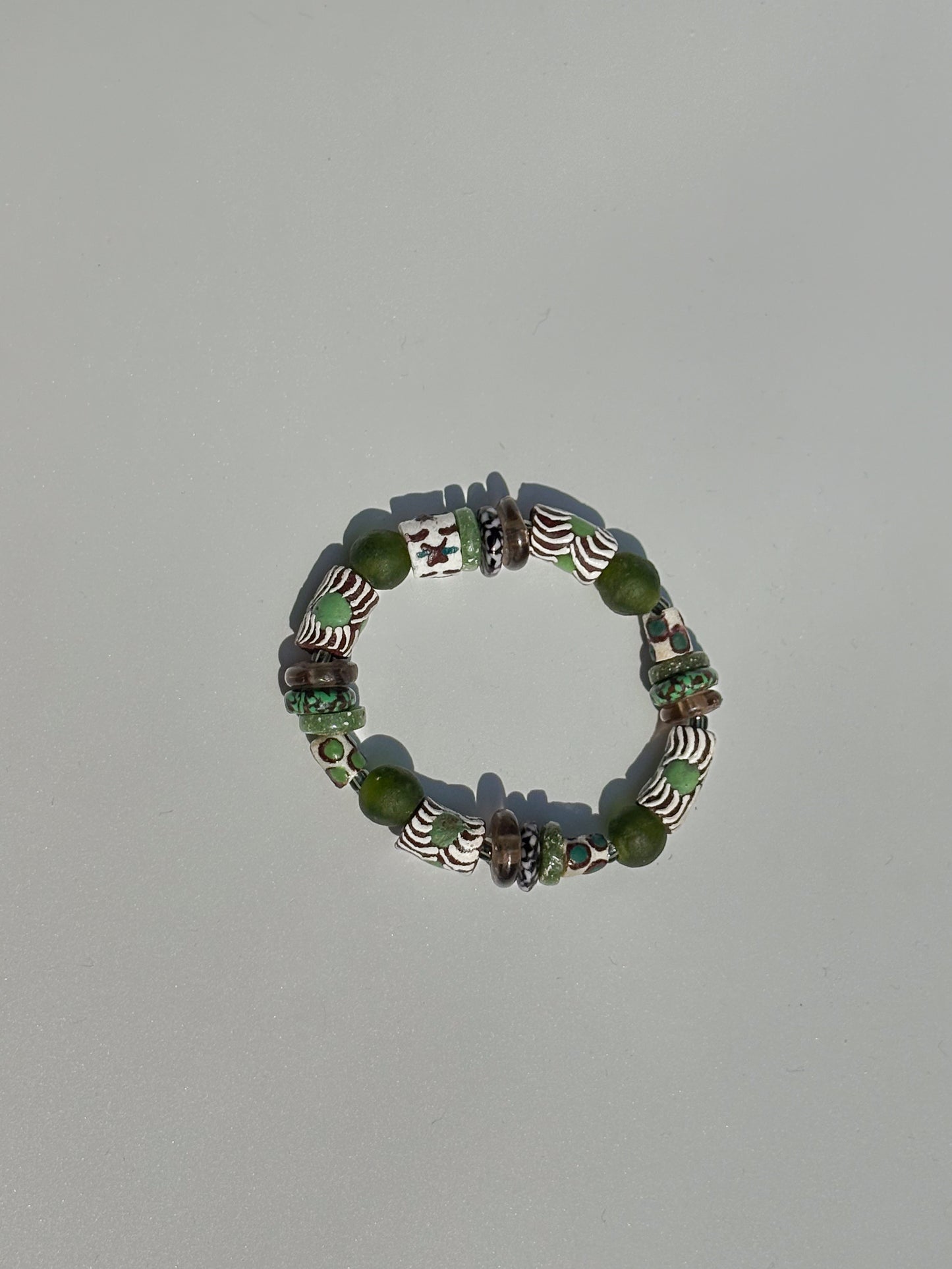 Hand Painted Glass Bead Bracelet