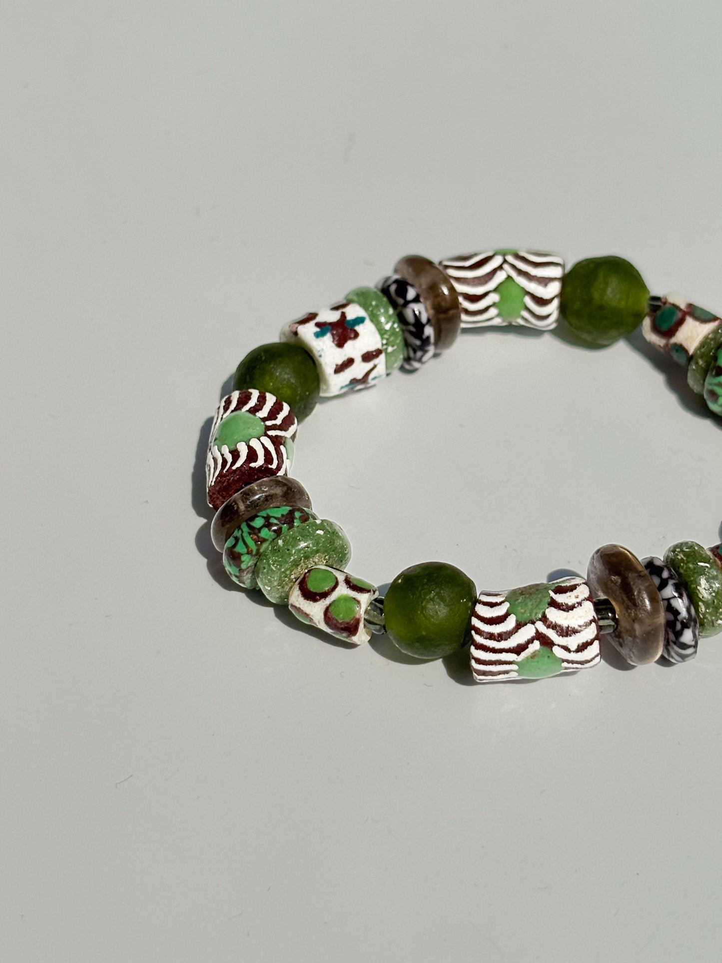Hand Painted Glass Bead Bracelet