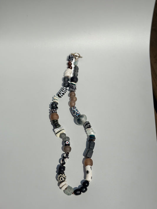 Hand Painted Glass Bead Necklace