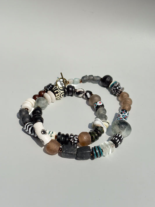 Hand Painted Glass Bead Necklace
