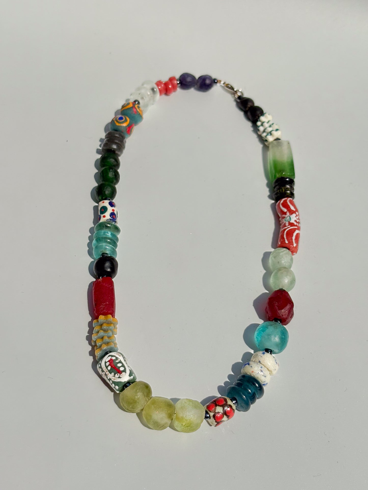 Hand Painted Glass Bead Necklace