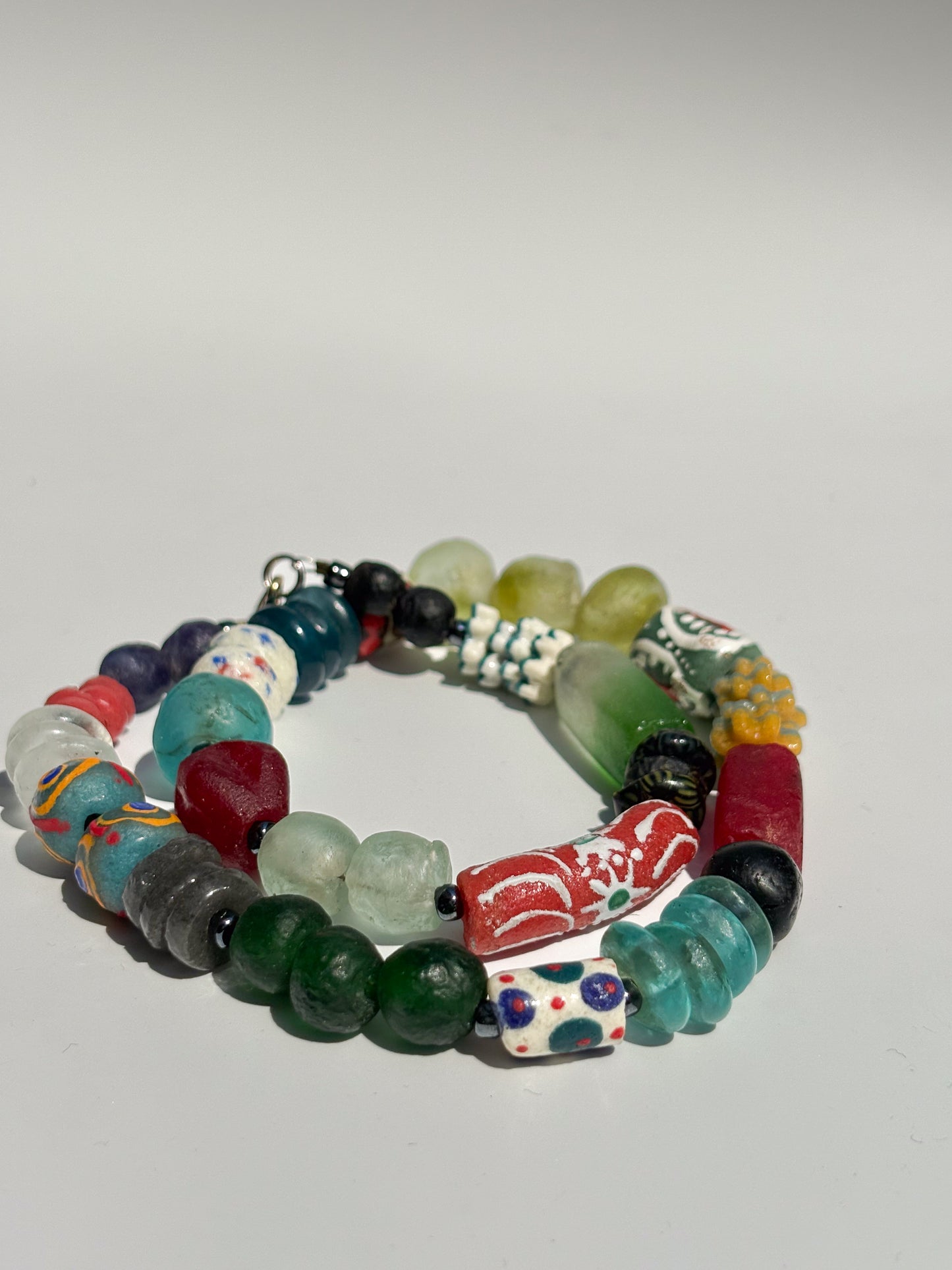 Hand Painted Glass Bead Necklace