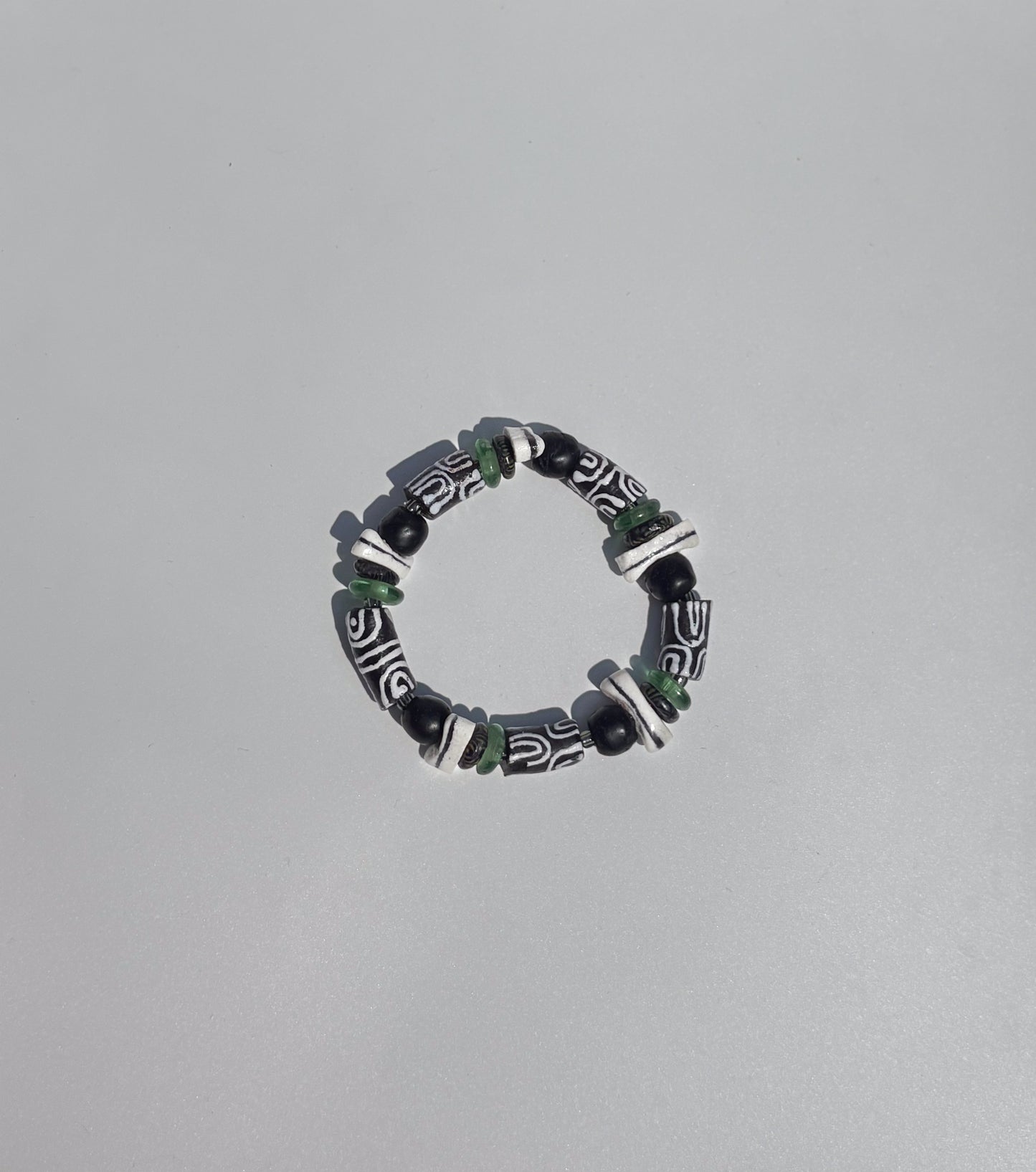 Hand Painted Glass Bead Bracelet