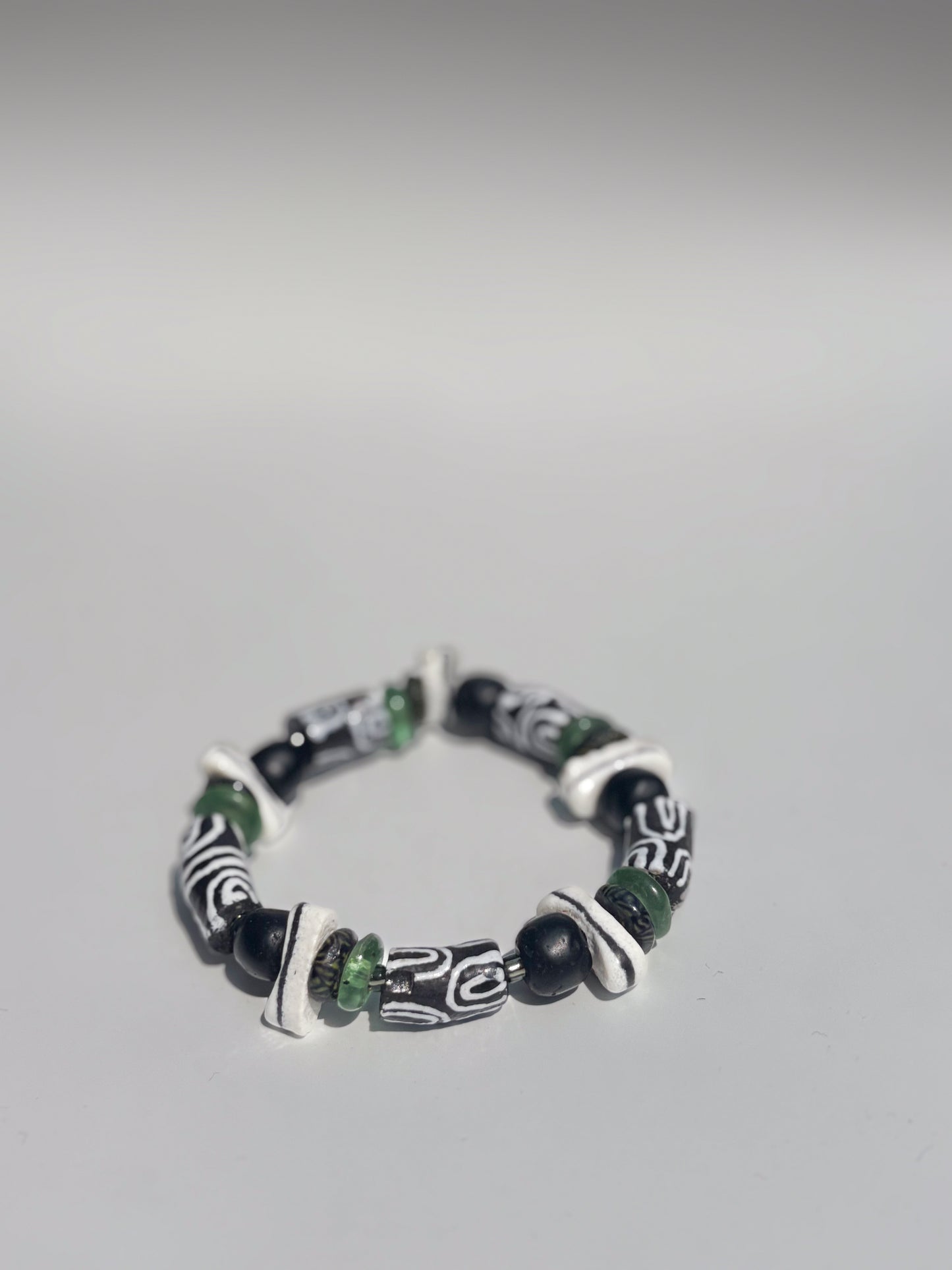 Hand Painted Glass Bead Bracelet