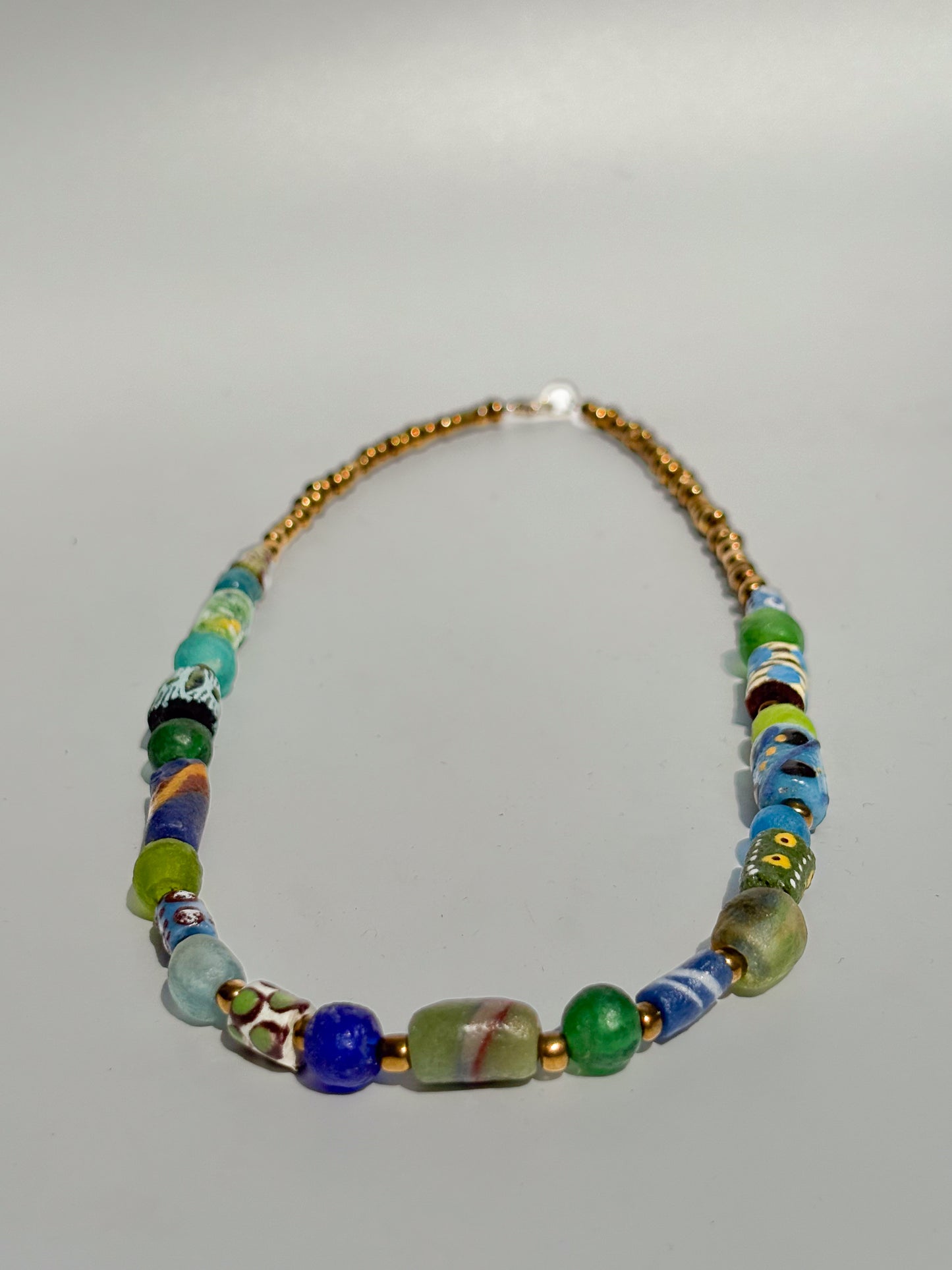 Hand Painted and Seed Bead Necklace