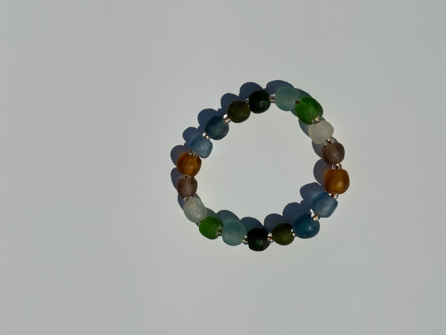 Recycled Glass Bead Bracelet