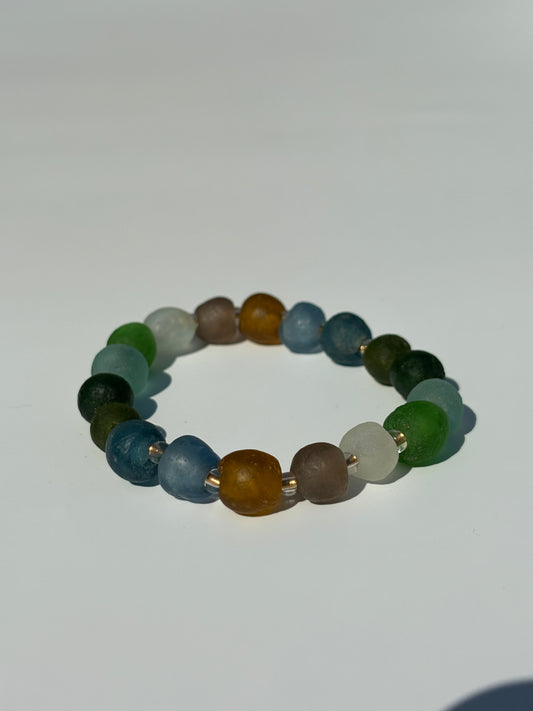 Recycled Glass Bead Bracelet