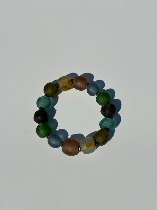 Recycled Glass Bead Bracelet