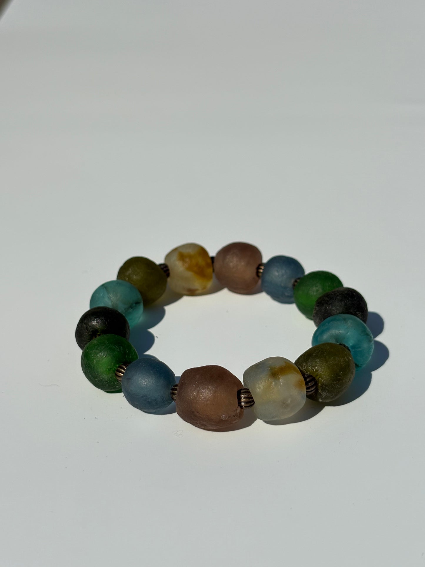 Recycled Glass Bead Bracelet
