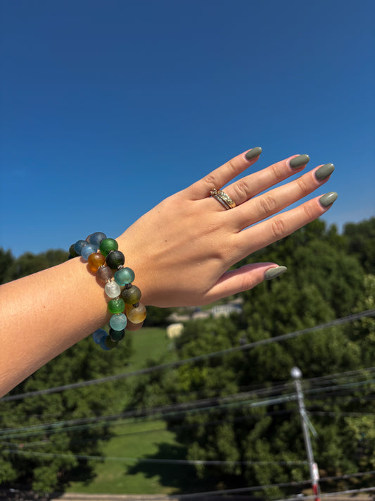 Recycled Glass Bead Bracelet
