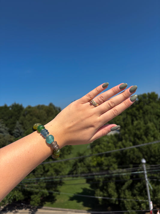 Recycled Glass Bead Bracelet