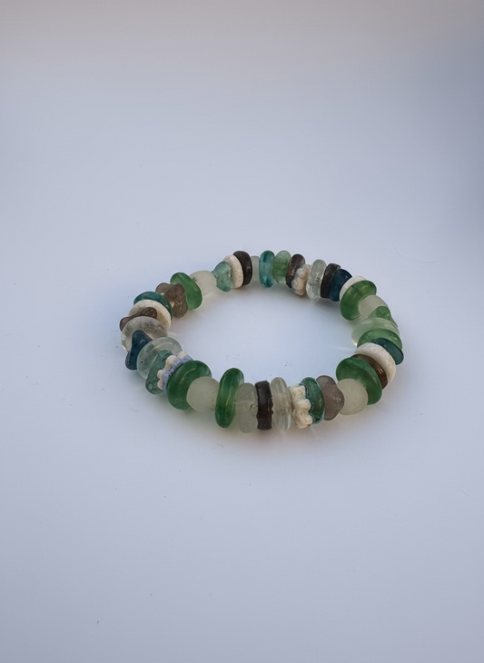 Hand Painted Glass Bead Bracelet