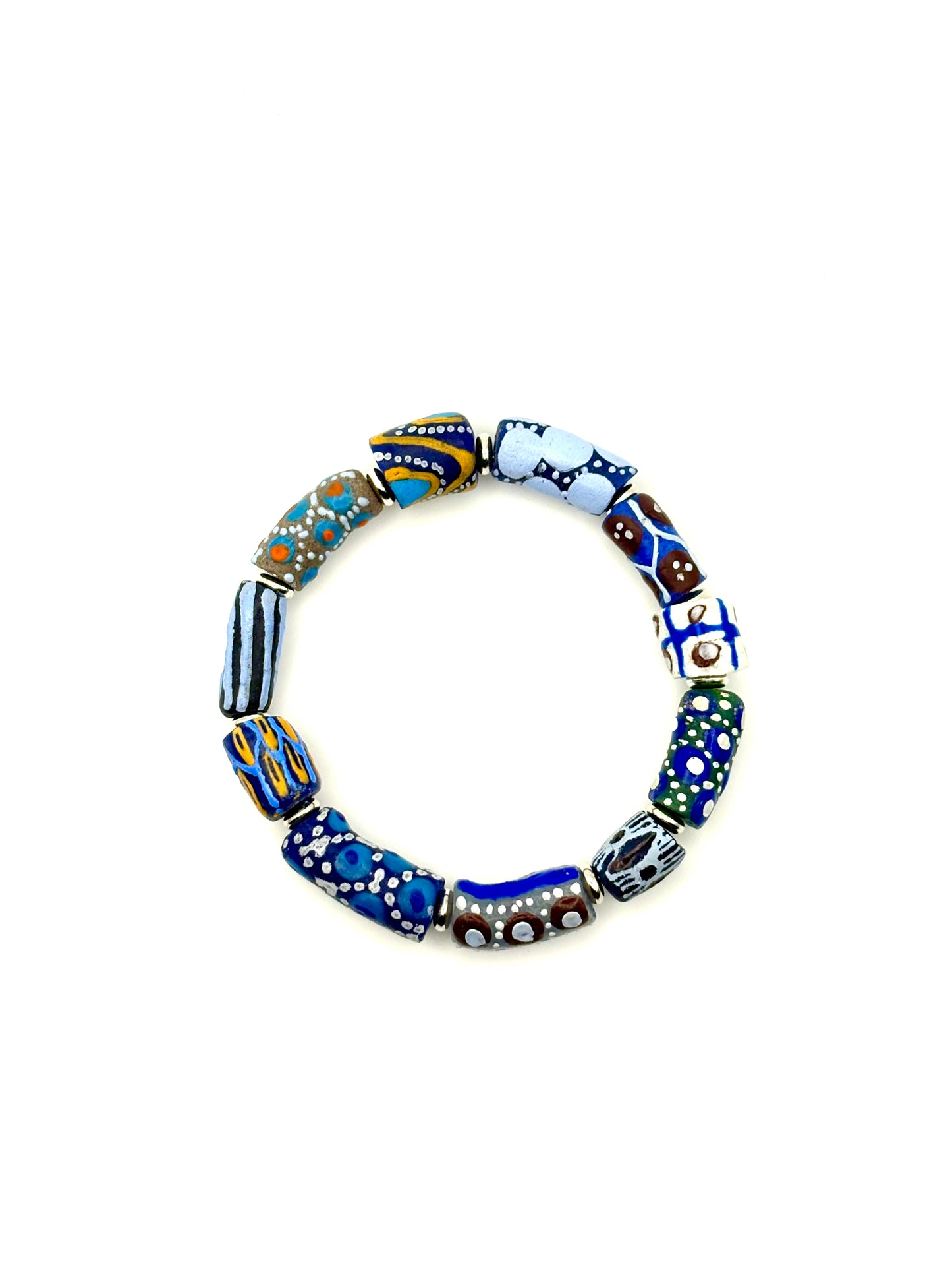 Hand Painted Glass Bead Bracelet