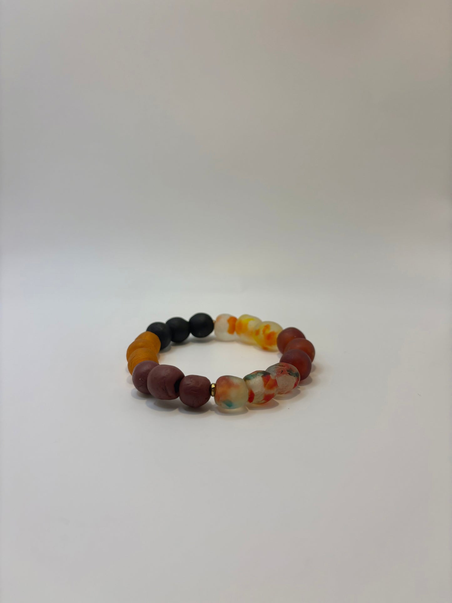 Recycled Glass Bead Bracelet - Fall Collection