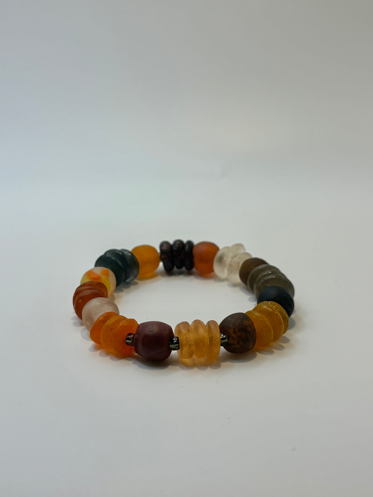 Recycled Glass Bead Bracelet - Fall Collection