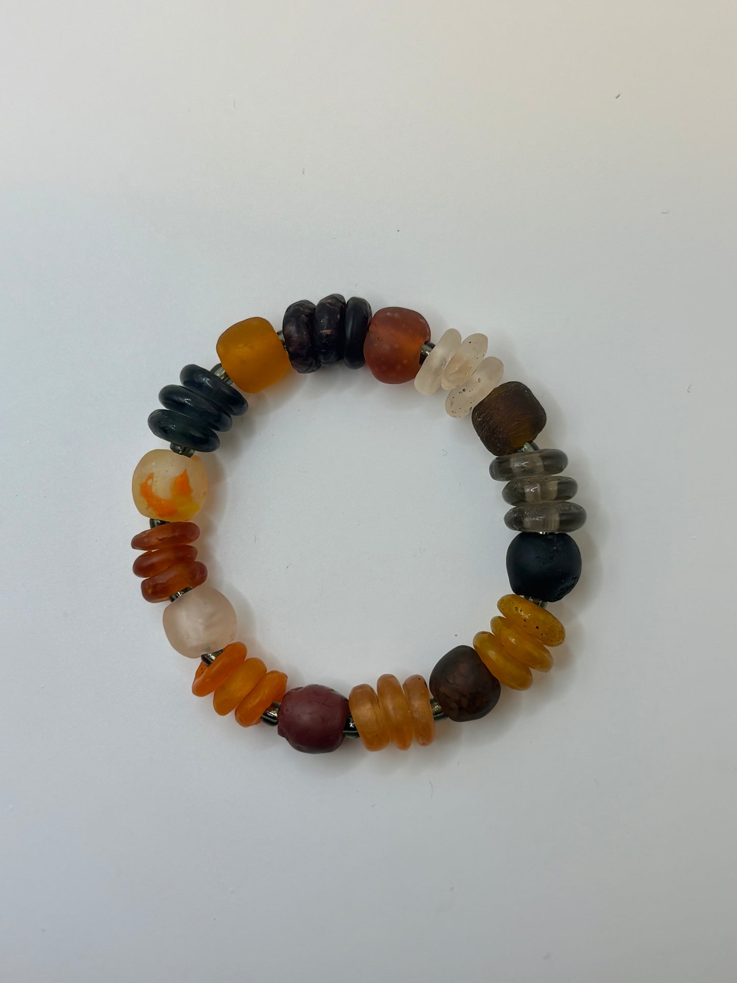 Recycled Glass Bead Bracelet - Fall Collection