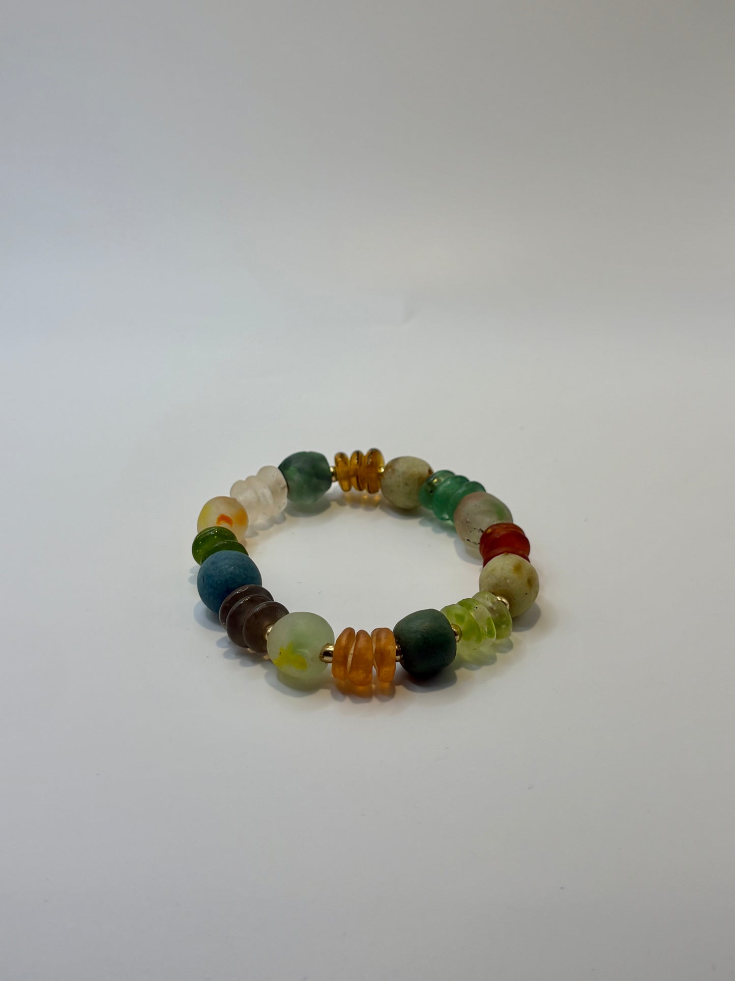 Recycled Glass Bead Bracelet - Fall Collection