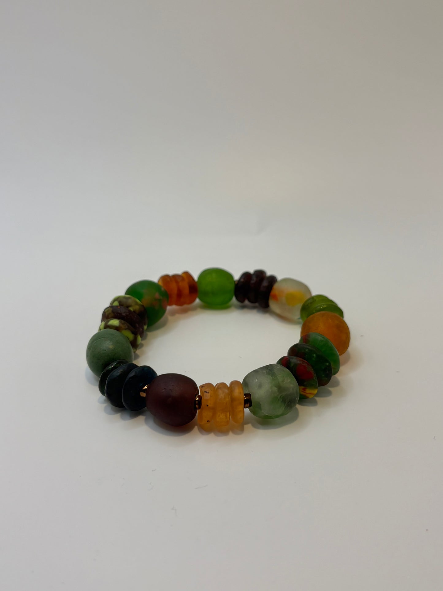 Recycled Glass Bead Bracelet - Fall Collection