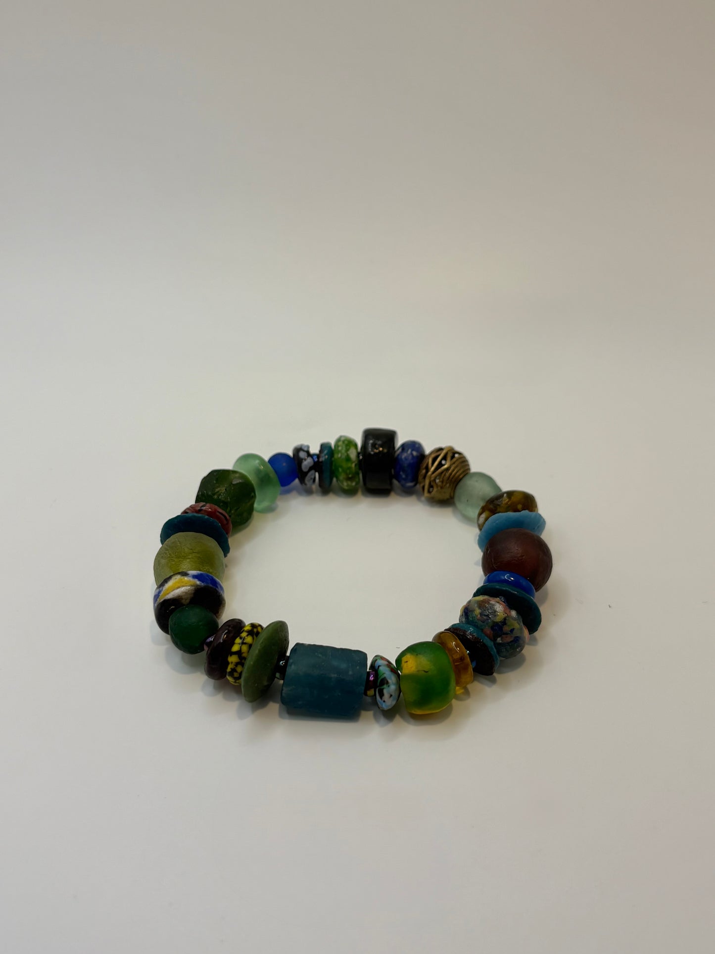 Recycled Glass Bead Bracelet - Fall Collection