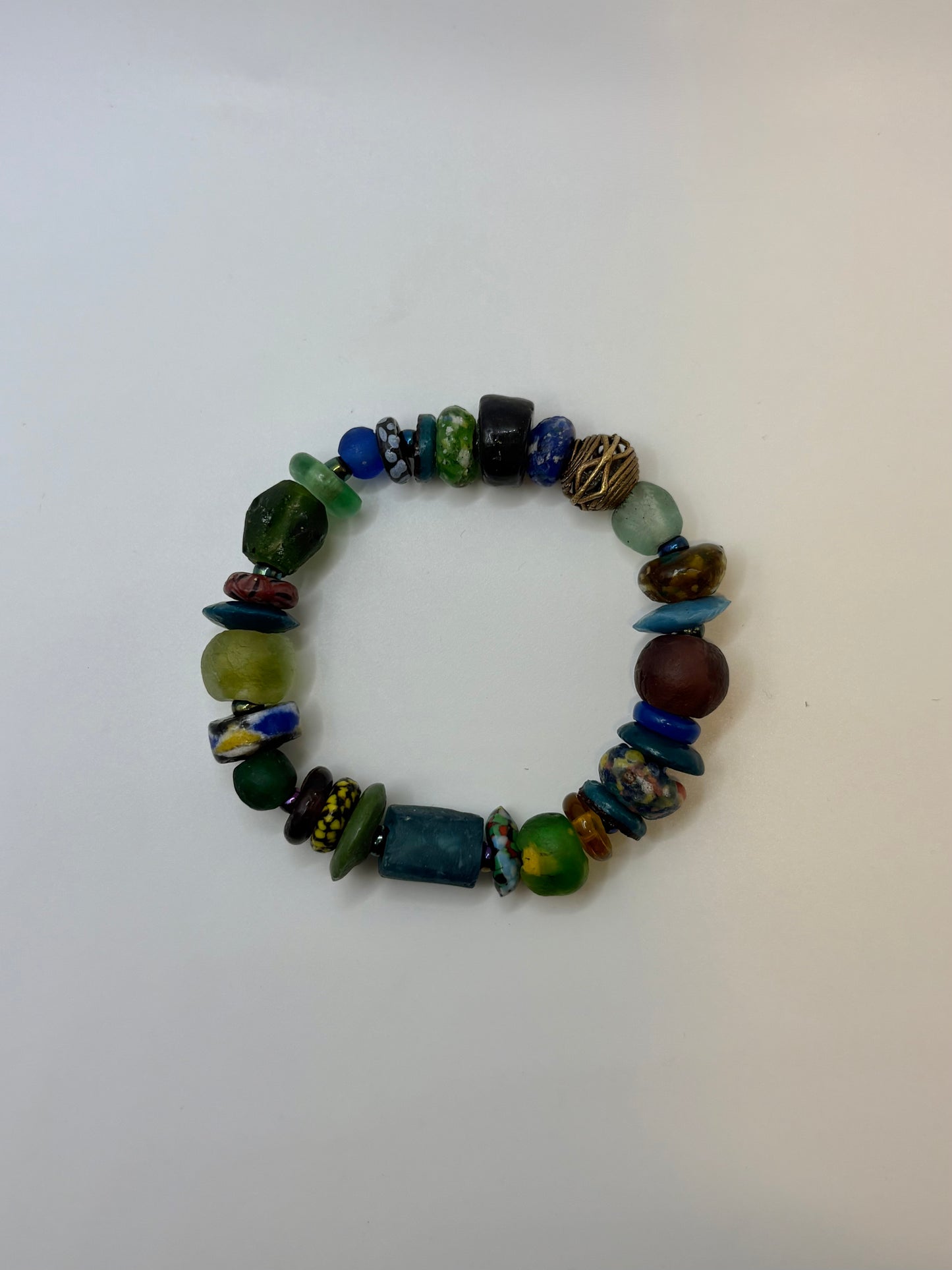 Recycled Glass Bead Bracelet - Fall Collection