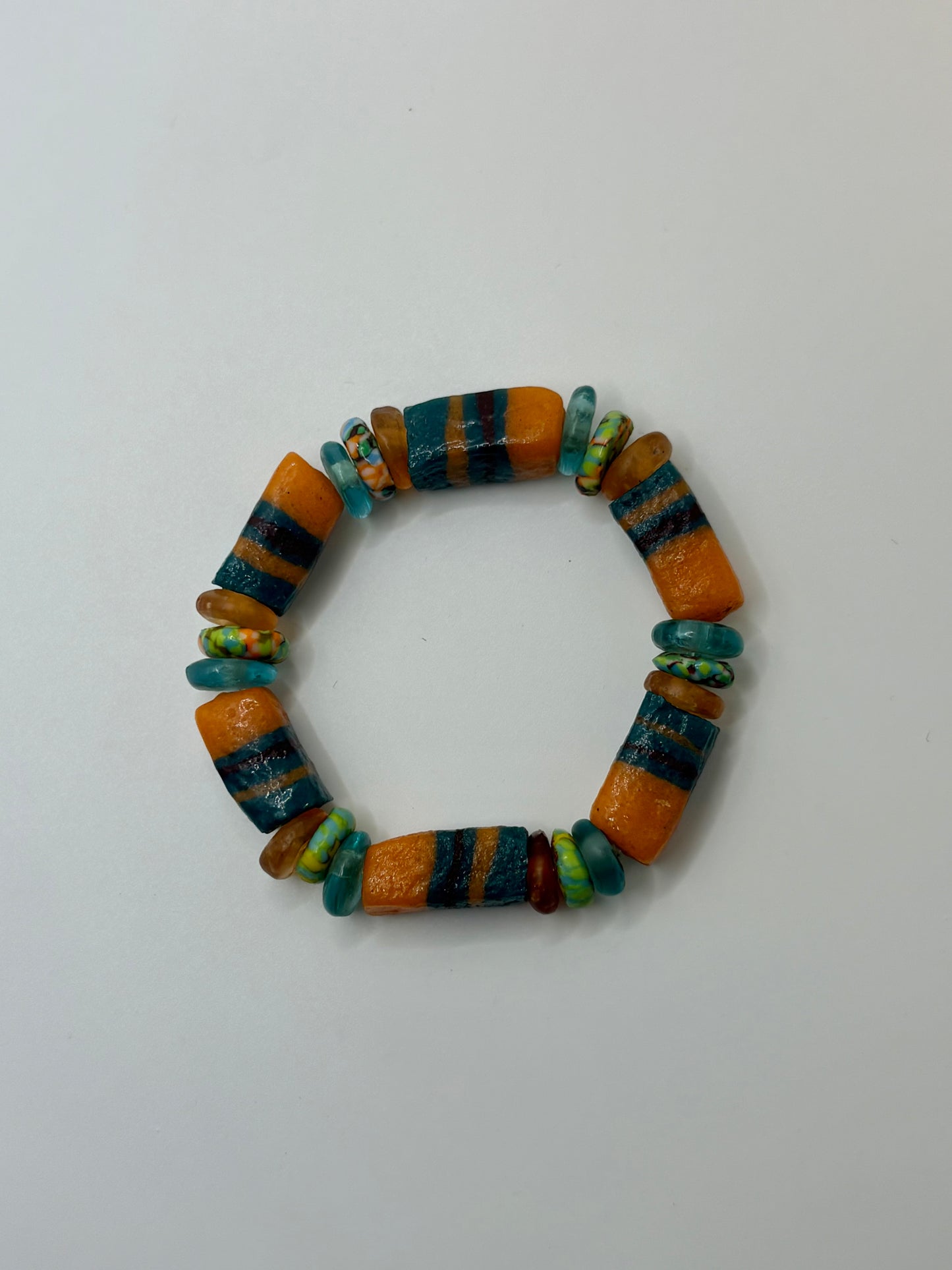 Recycled Glass Bead Bracelet - Fall Collection