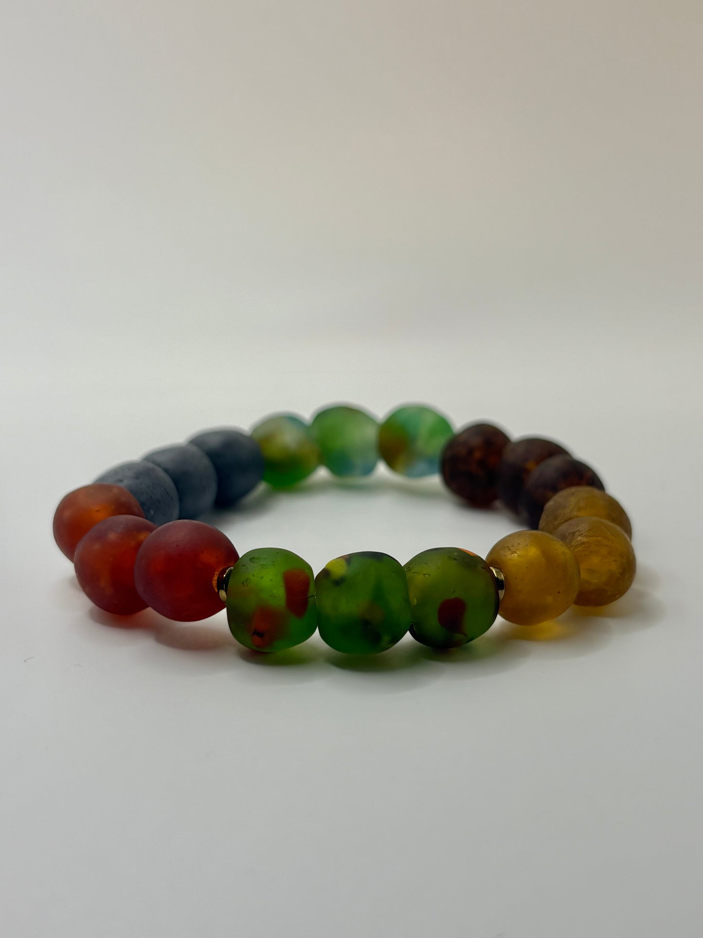 Recycled Glass Bead Bracelet - Fall Collection