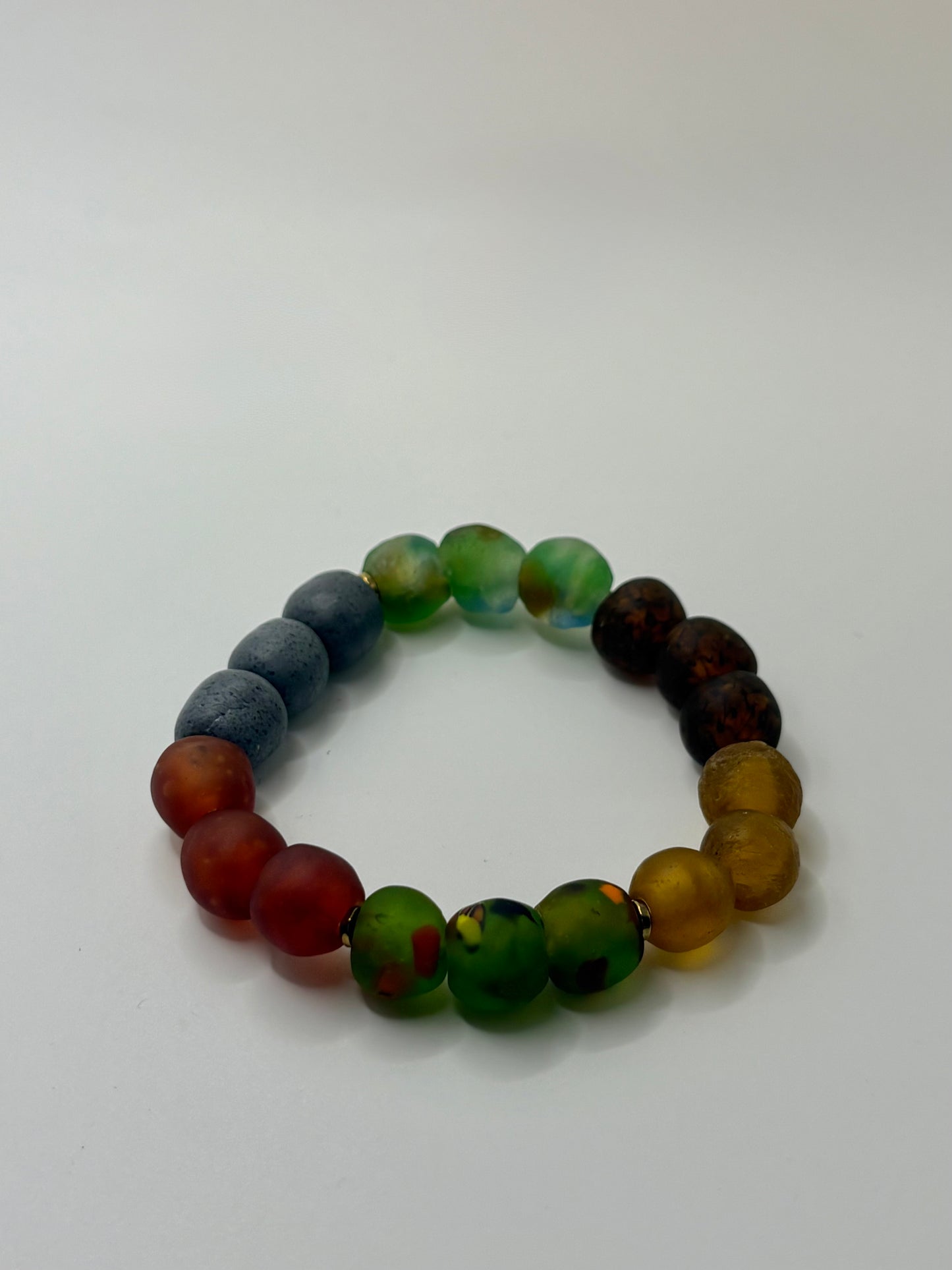 Recycled Glass Bead Bracelet - Fall Collection