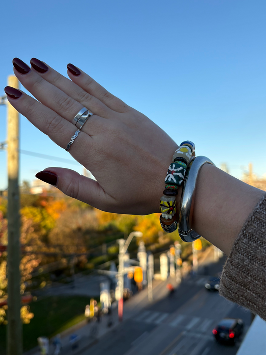 Recycled Glass Bead Bracelet - Fall Collection