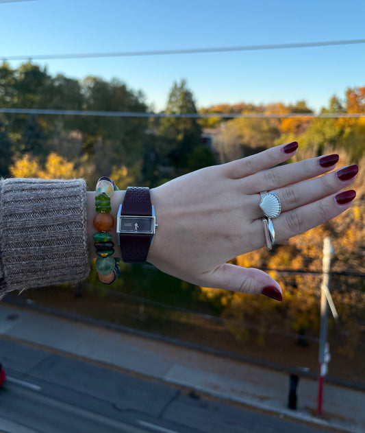 Recycled Glass Bead Bracelet - Fall Collection