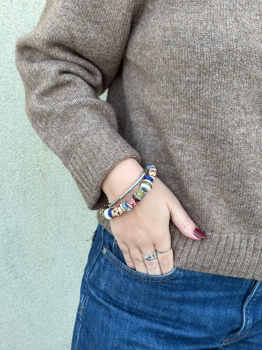 Recycled Glass Bead Bracelet - Fall Collection