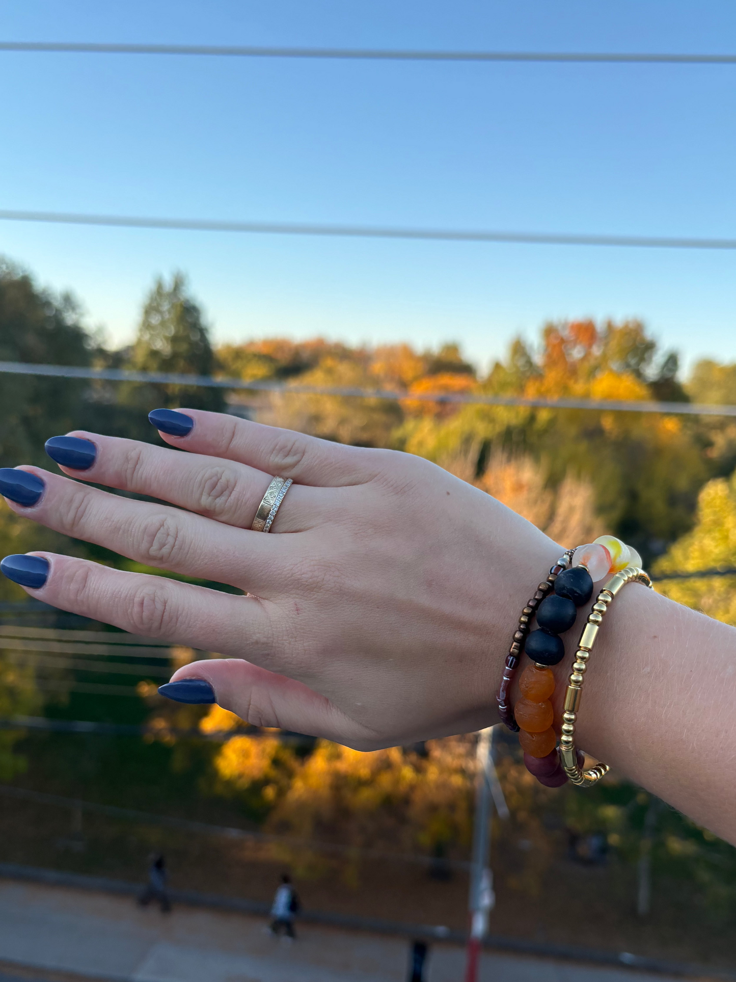 Recycled Glass Bead Bracelet - Fall Collection