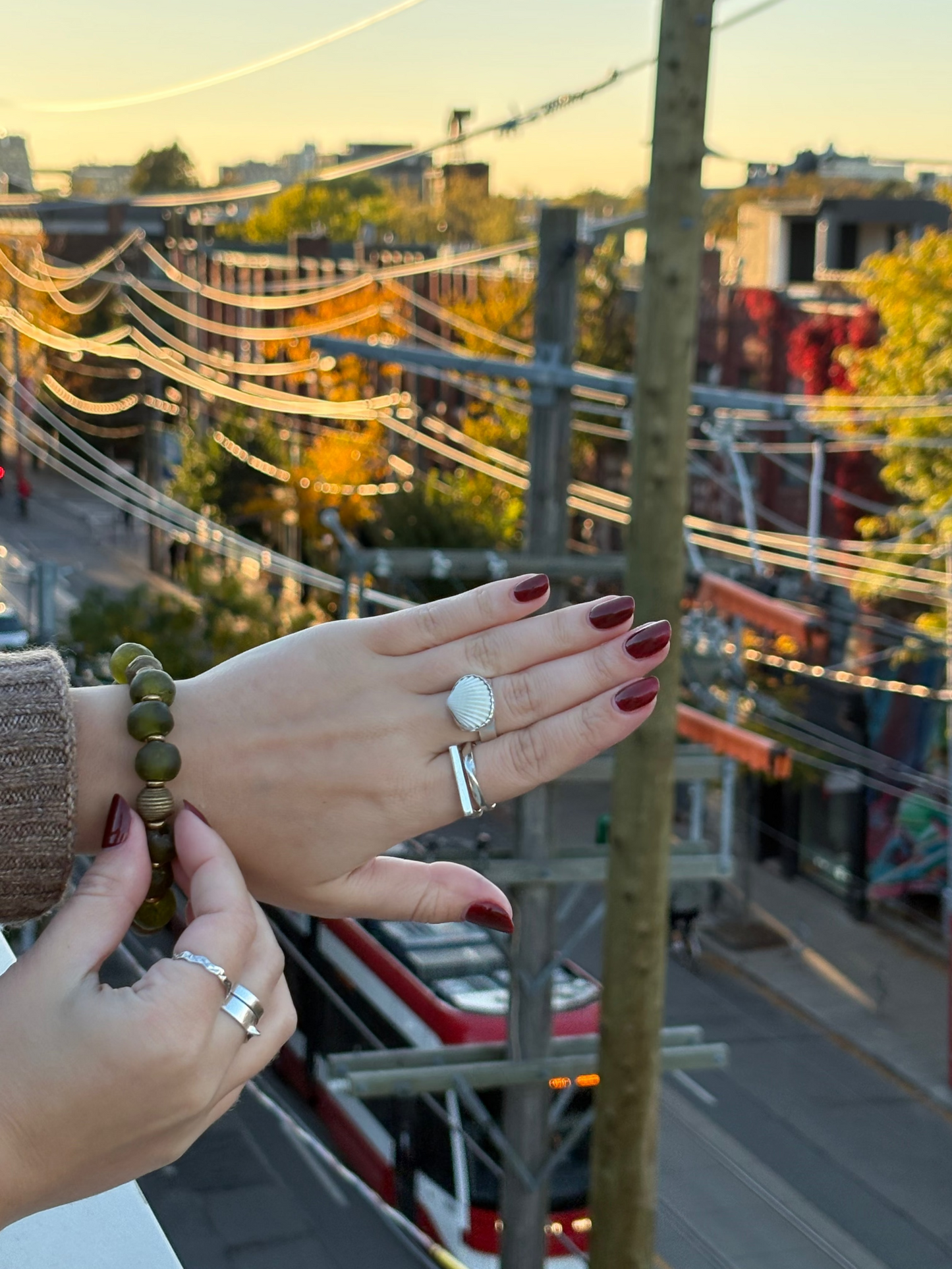 Recycled Glass Bead Bracelet - Fall Collection