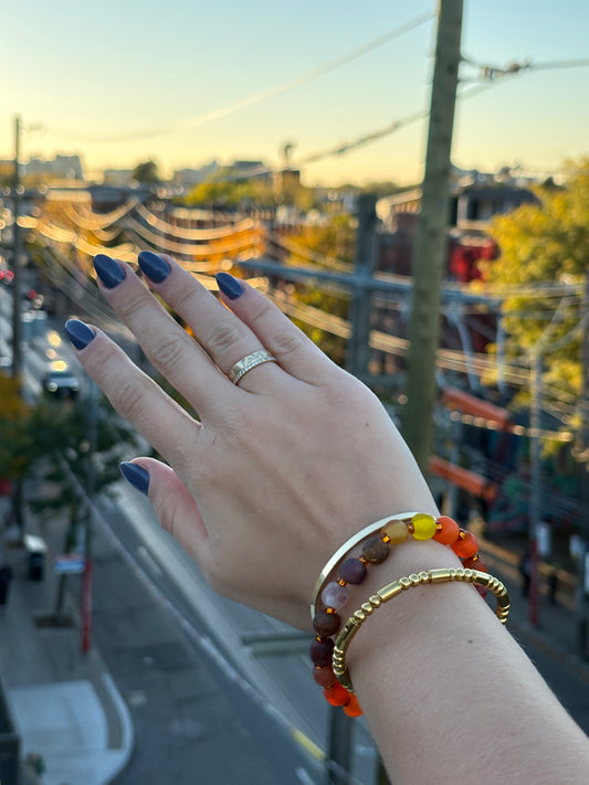 Recycled Glass Bead Bracelet - Fall Collection