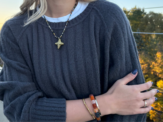 Recycled Glass Bead Necklace - Fall Collection