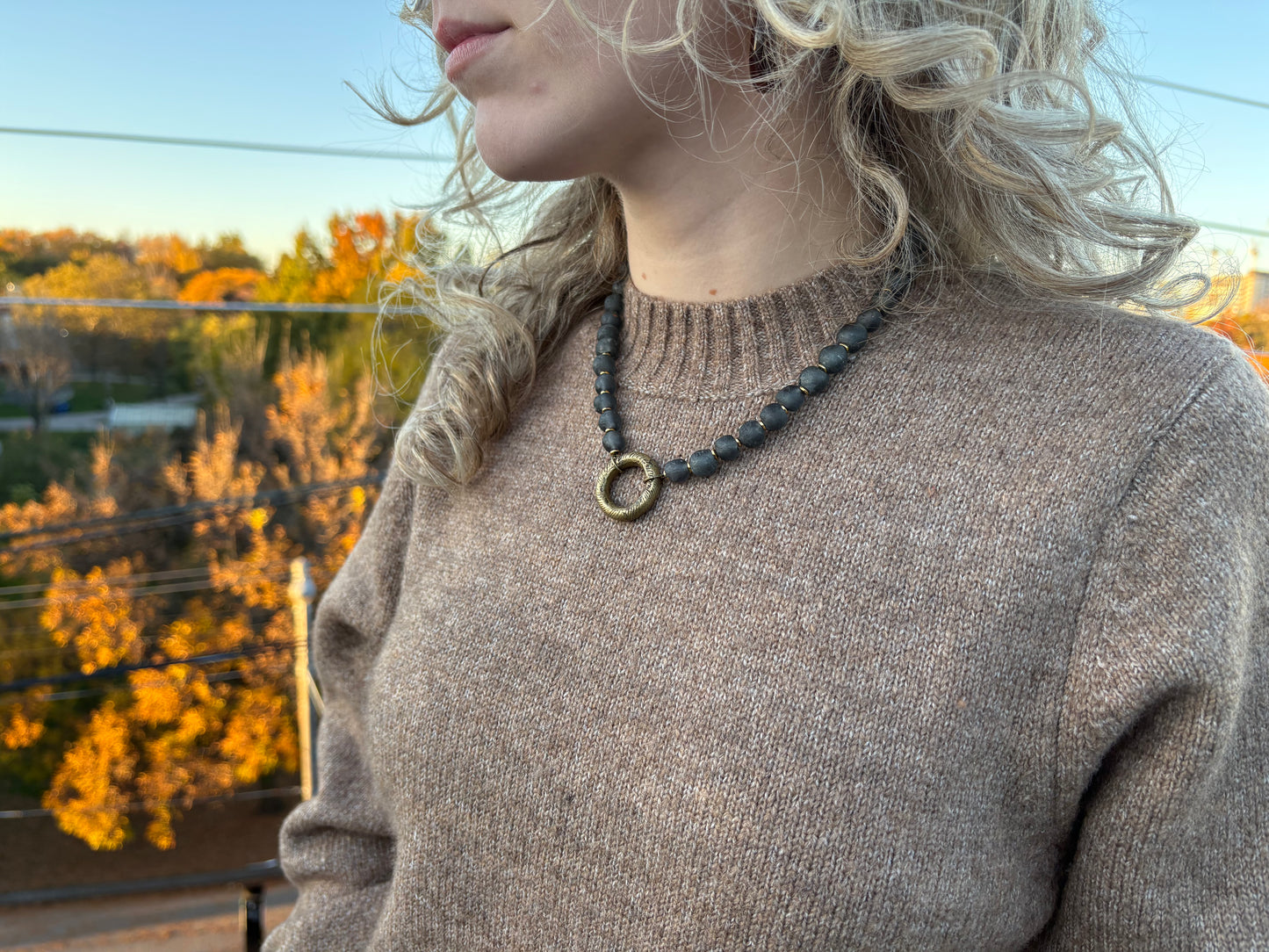 Recycled Glass Bead Necklace - Fall Collection