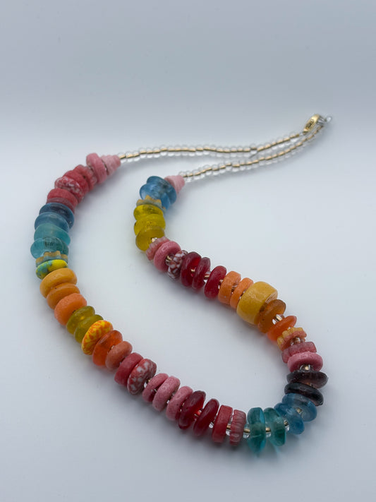Recycled Glass Bead Necklace