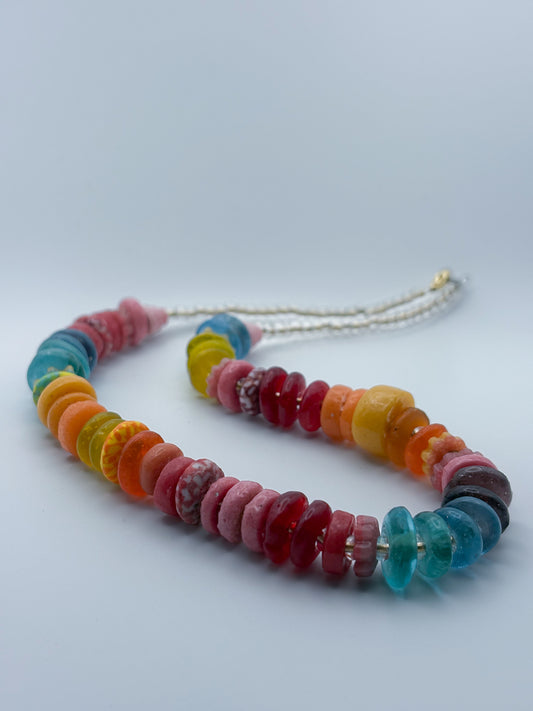 Recycled Glass Bead Necklace