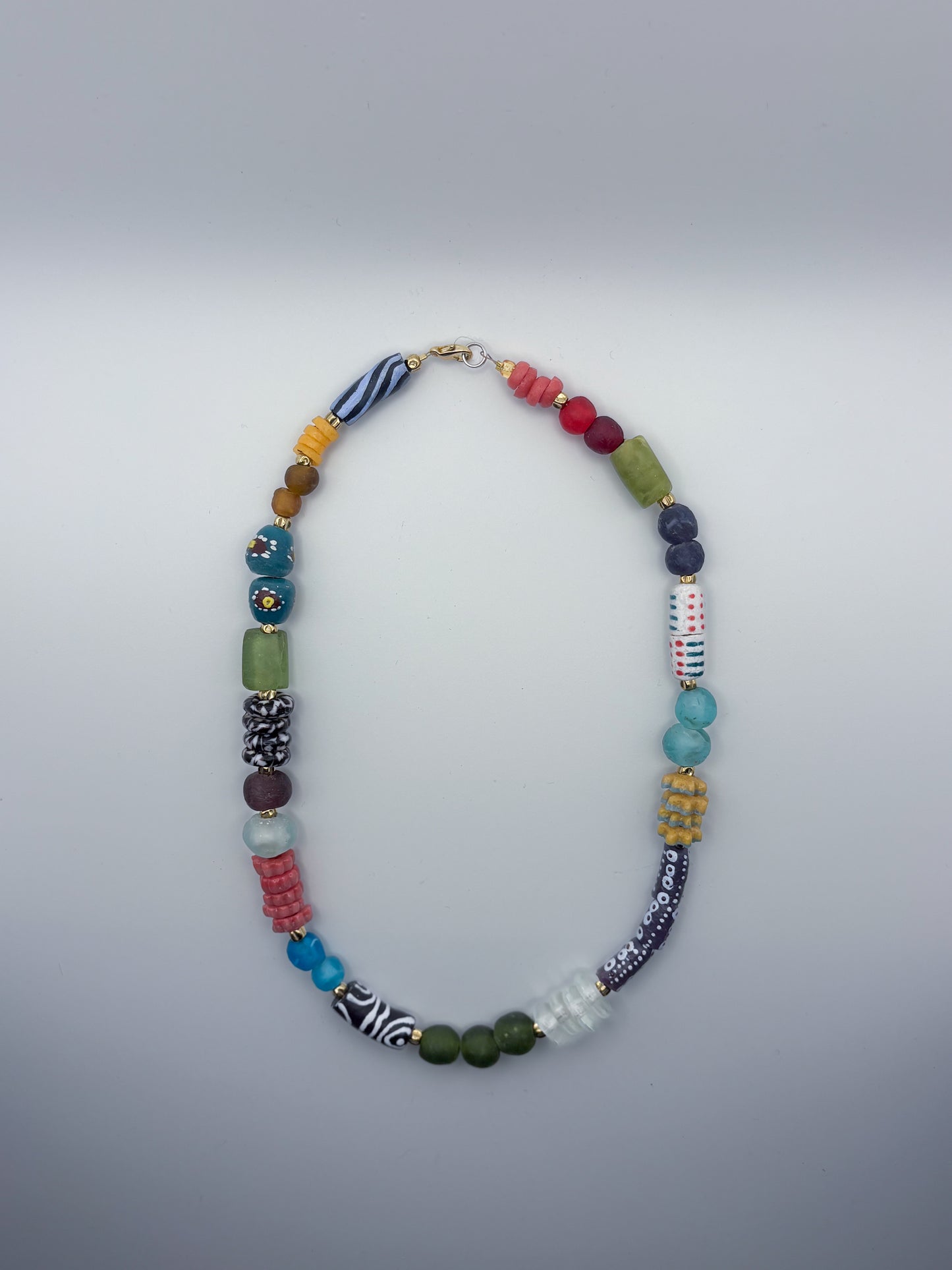Hand Painted Glass Bead Necklace