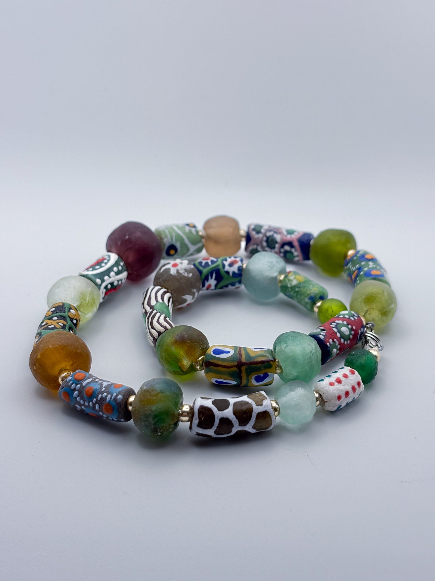 Hand Painted Glass Bead Necklace