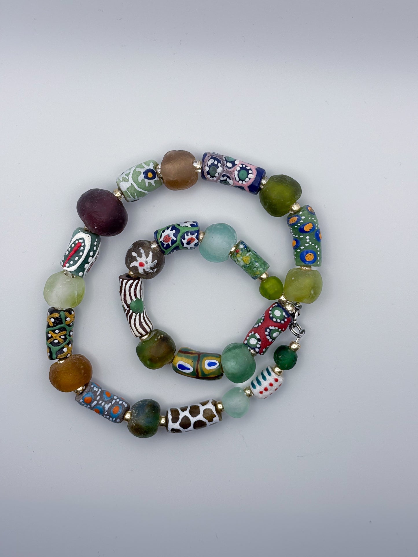 Hand Painted Glass Bead Necklace