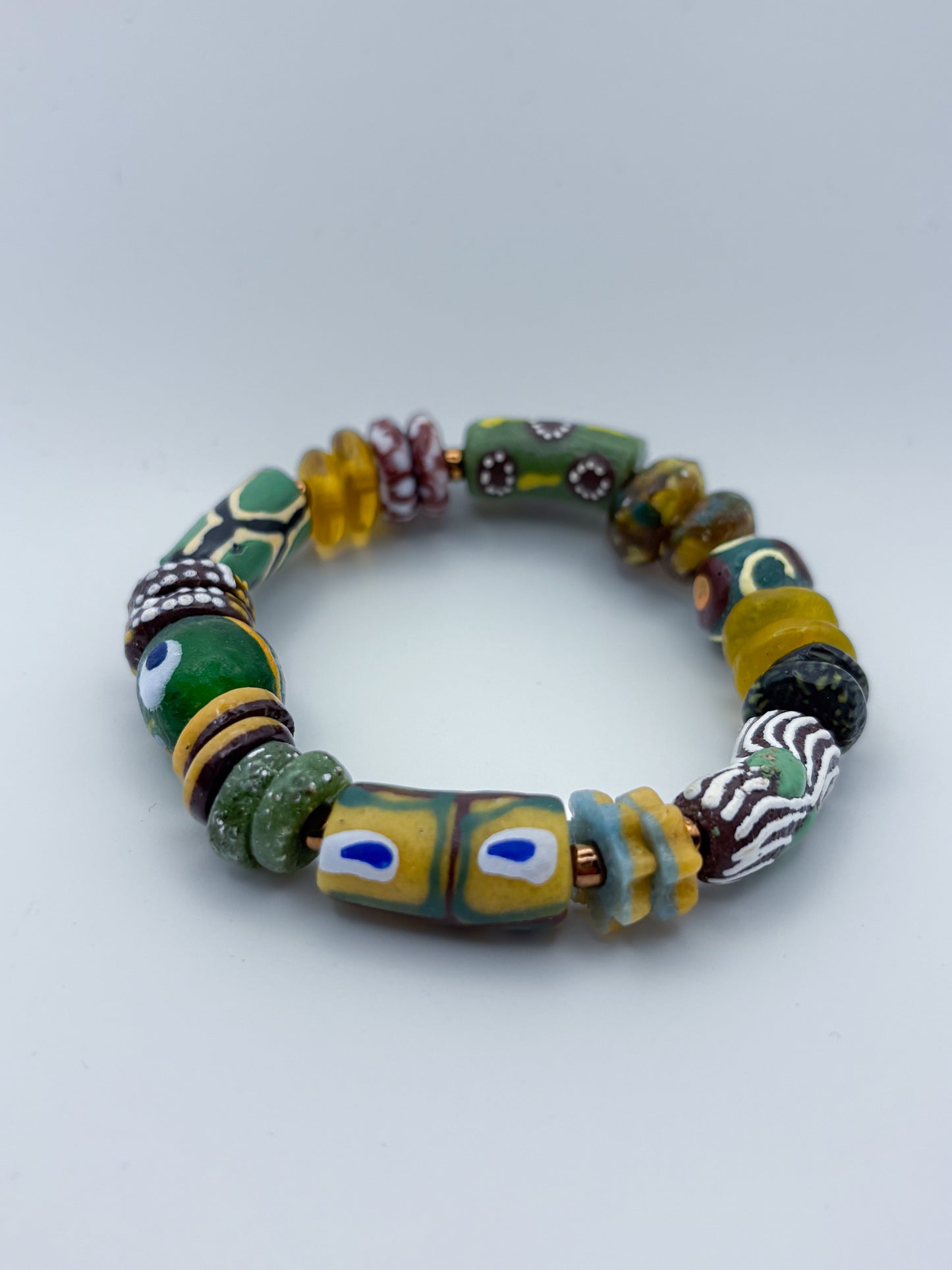 Hand Painted Glass Bead Bracelet