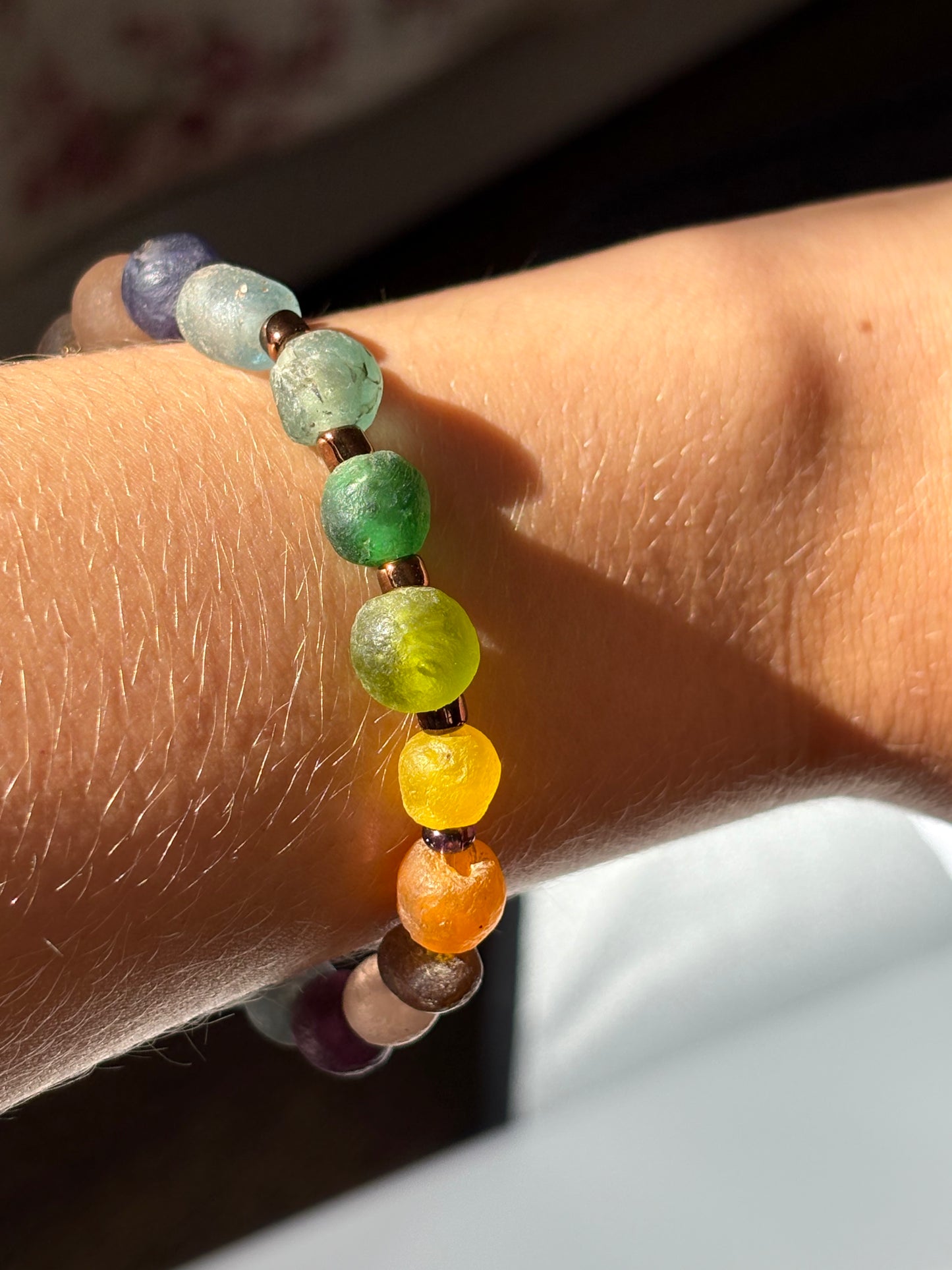 Recycled Glass Bead Bracelet