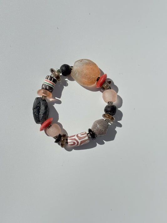 Hand Painted Glass Bead Bracelet