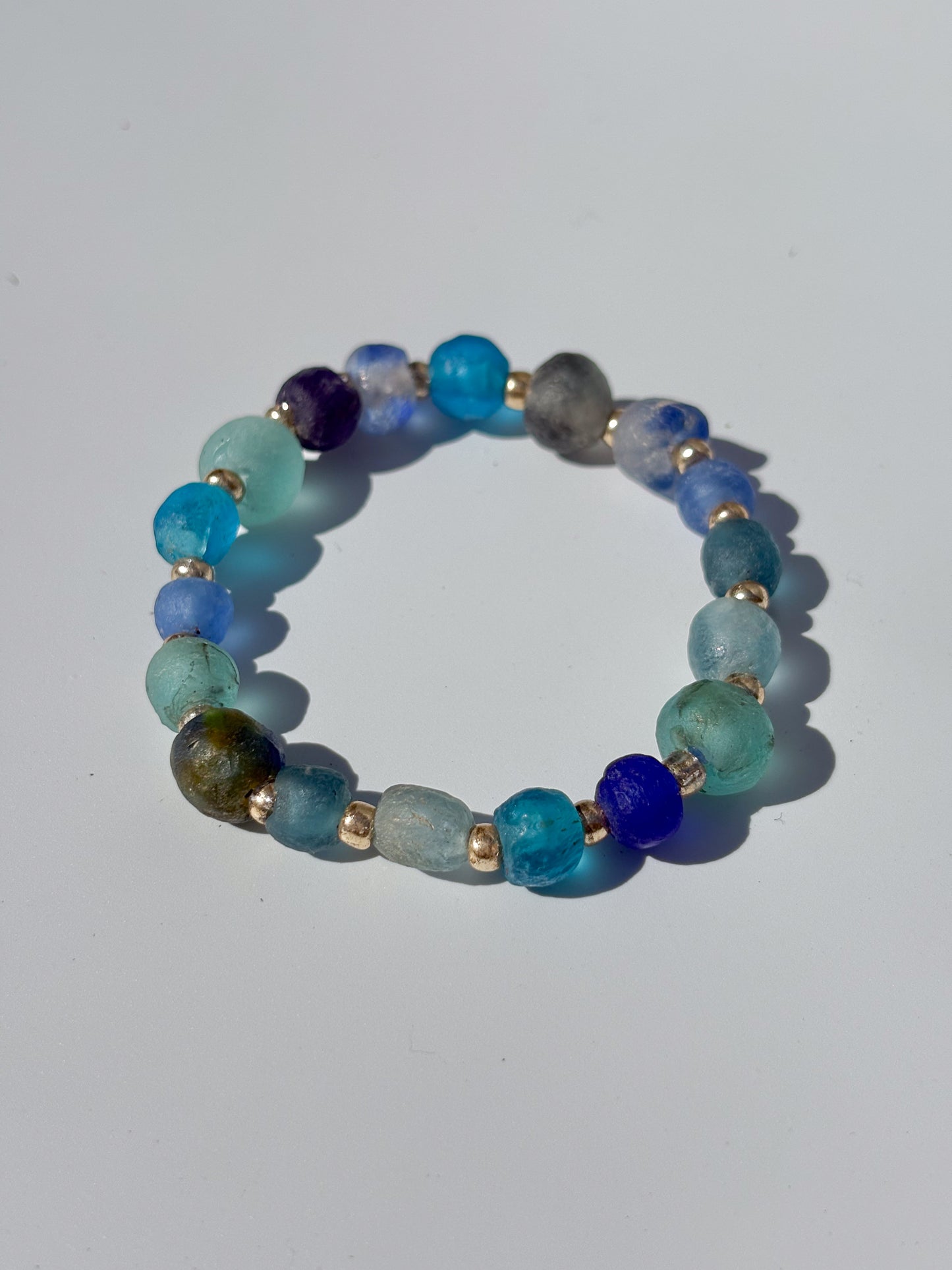 Recycled Glass Bead Bracelet
