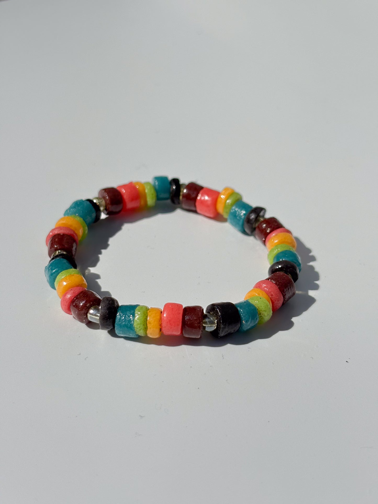 Recycled Glass Bead Bracelet