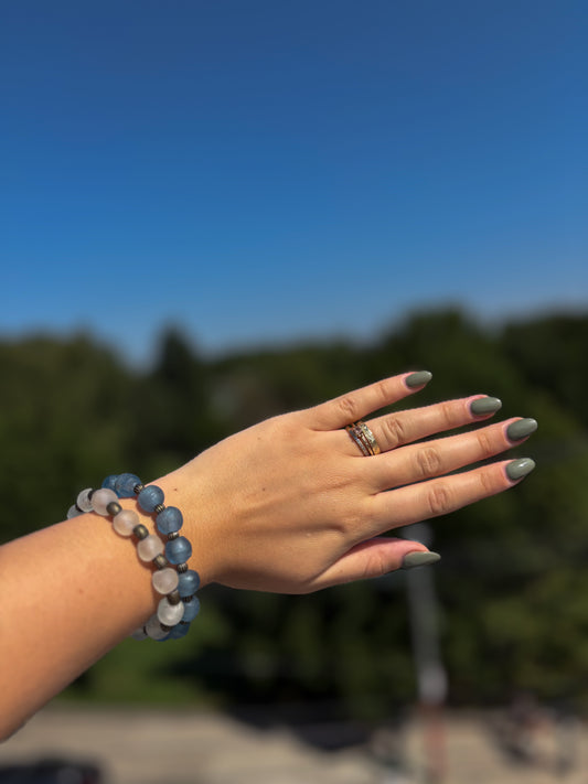 Recycled Glass Bead Bracelet