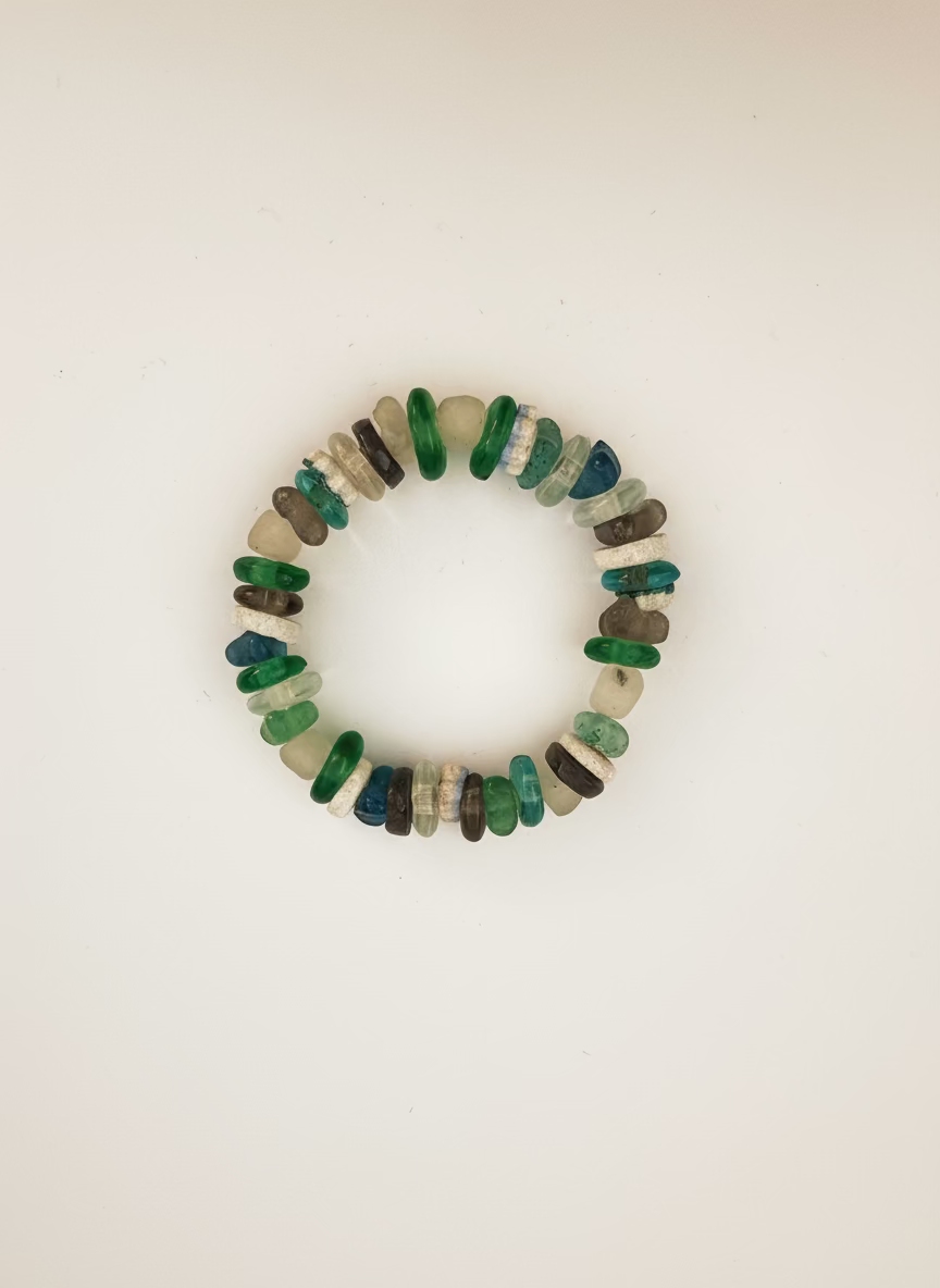 Hand Painted Glass Bead Bracelet