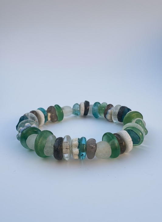 Hand Painted Glass Bead Bracelet